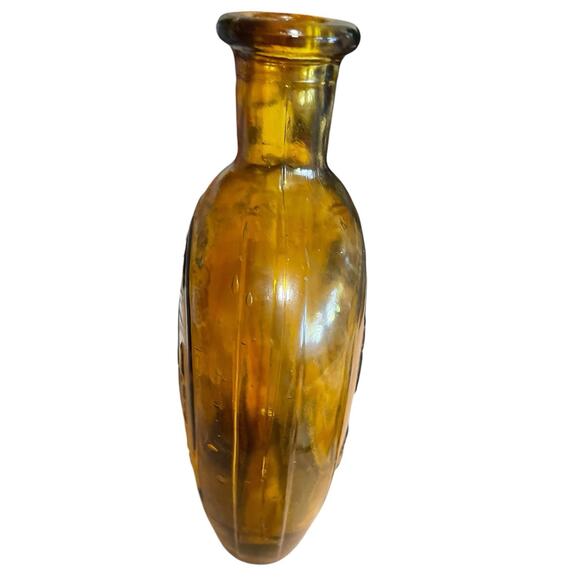 Franklin TWD Glass Bottle VTG Amber Embossed Eagle and Ship 8.75" Bicentennial - Picture 8 of 14